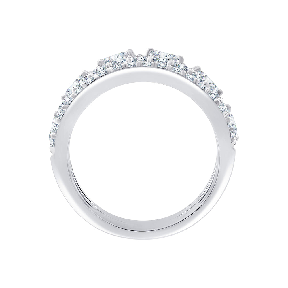 Brilliant Cut Stacked Crown Ring