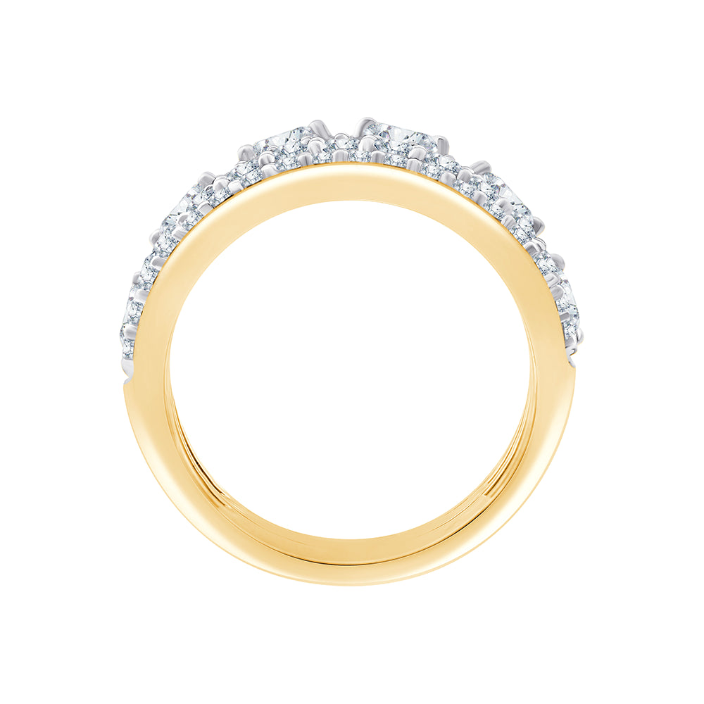 Brilliant Cut Stacked Crown Ring