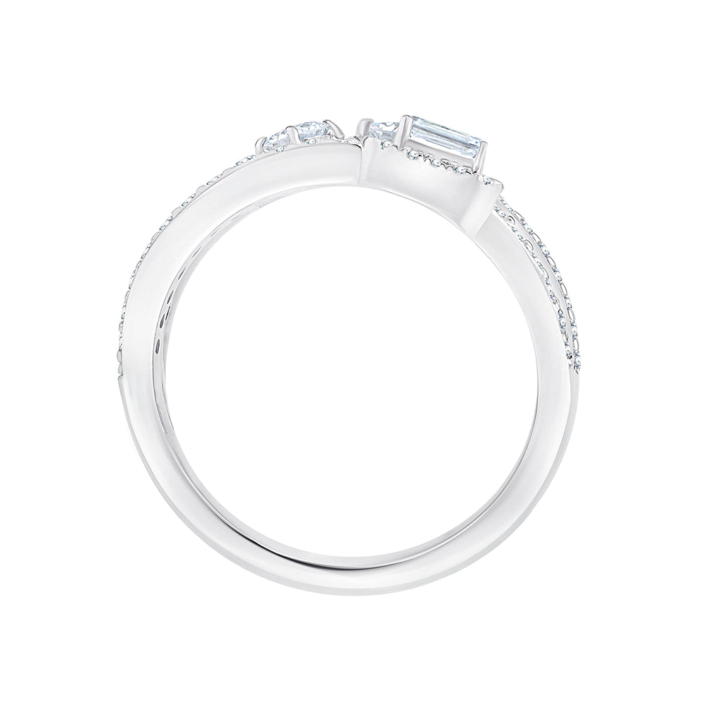 Mixed Cut MultiRow Halo Statement Ring 