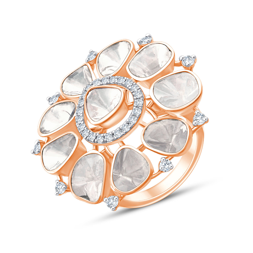 Polki Diamond Floral Cocktail Ring