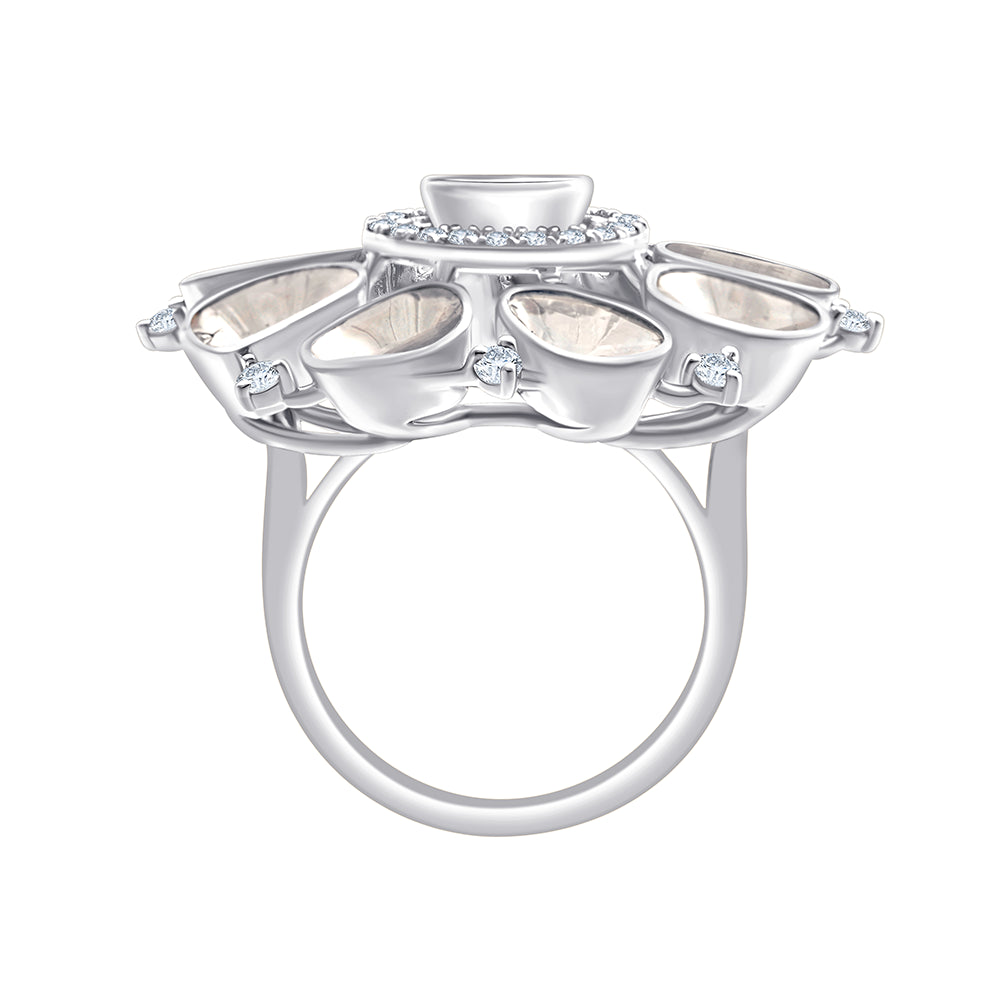 Polki Diamond Floral Cocktail Ring