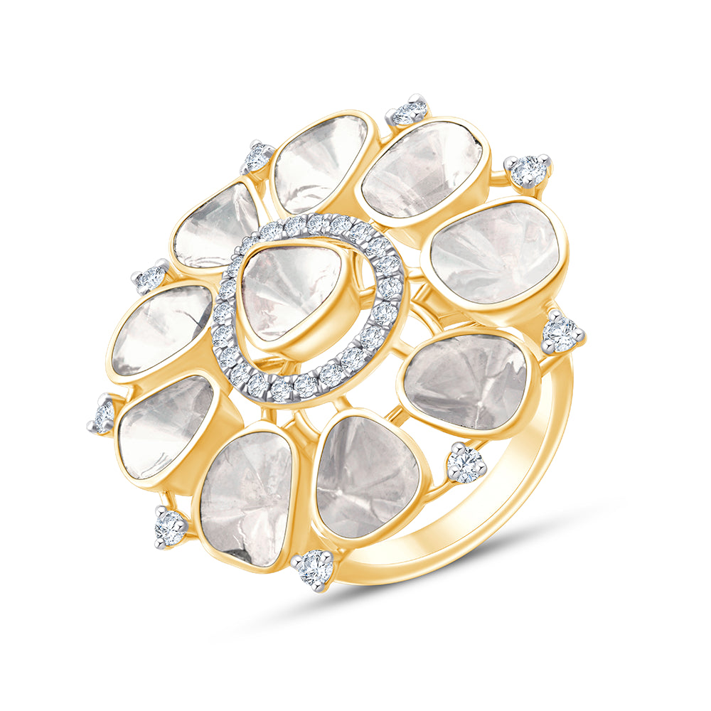 Polki Diamond Floral Cocktail Ring