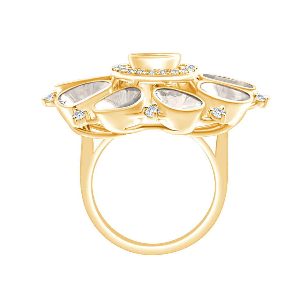 Polki Diamond Floral Cocktail Ring
