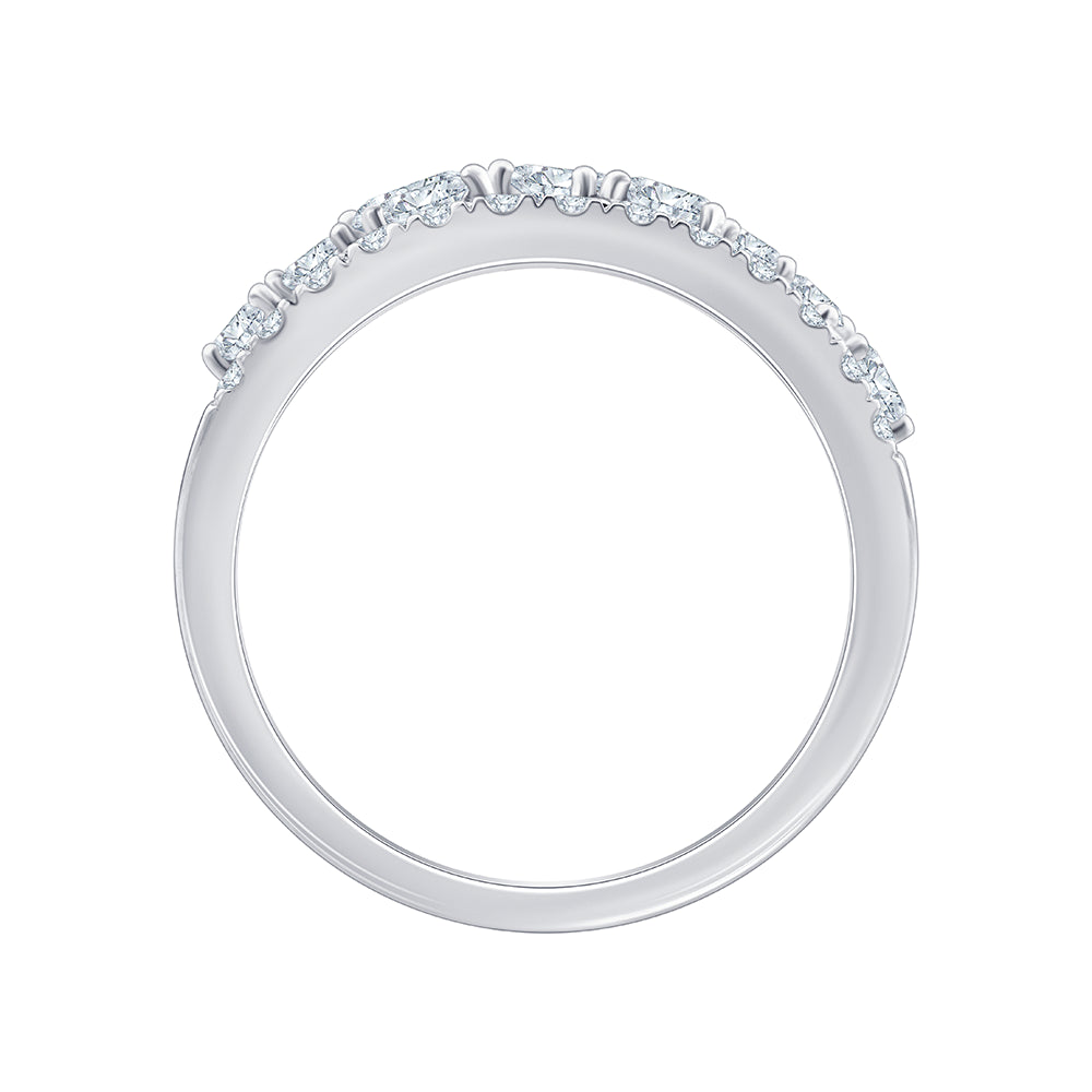 Mixed Cut Triple Row Diamond Statement Ring