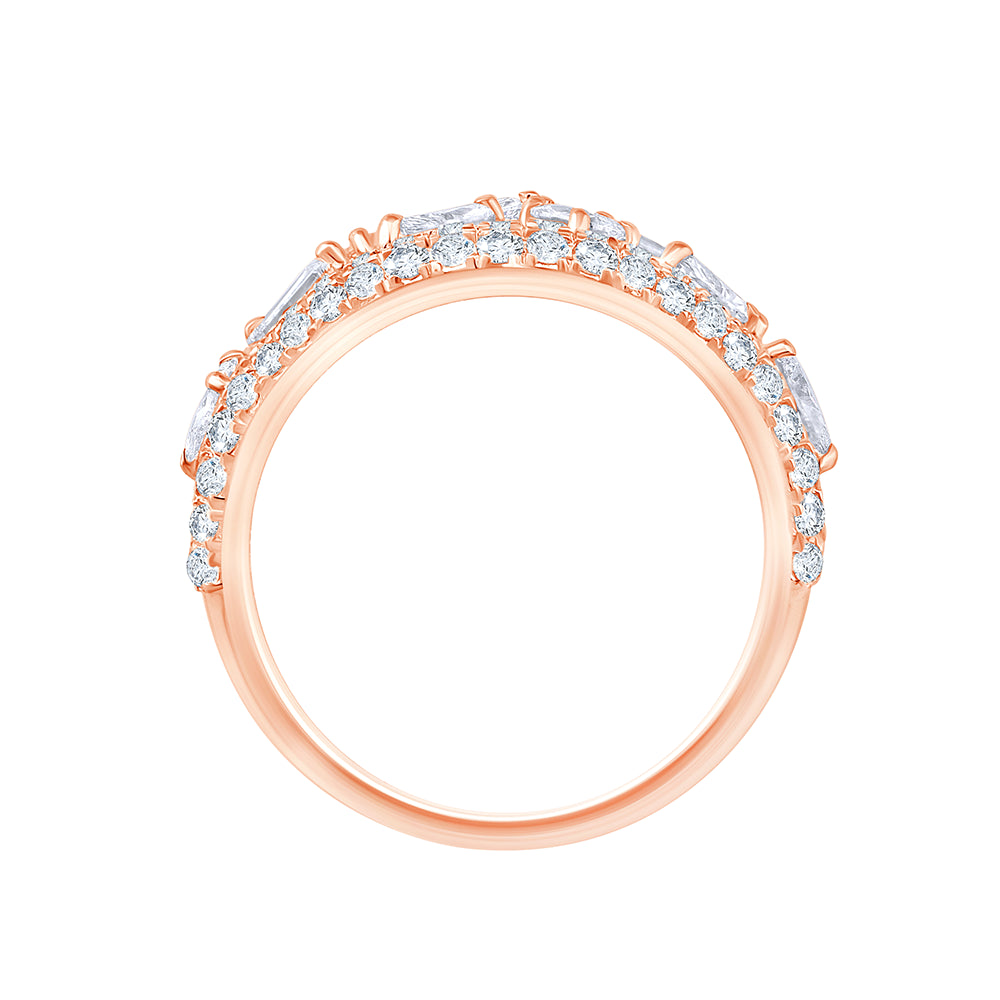 Mixed Cut Diamond Frame Statement Ring 