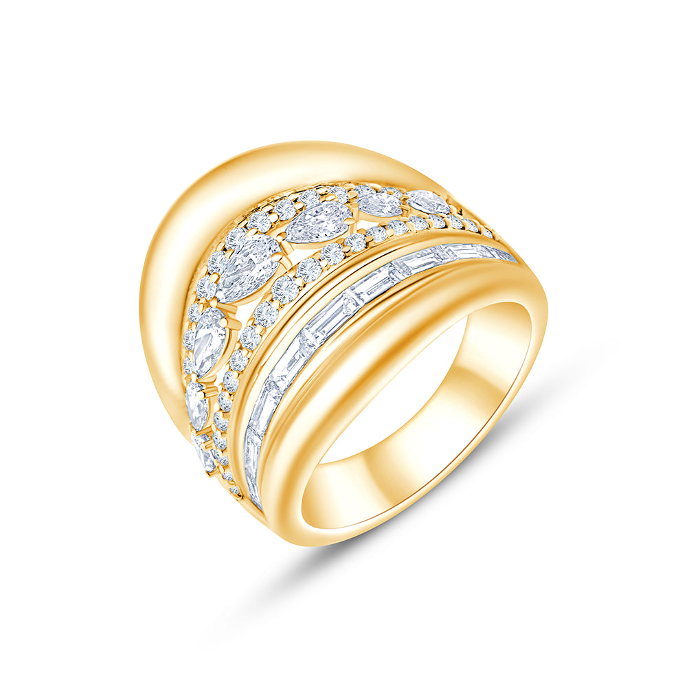 Mixed Cut Multi Row Statement Ring