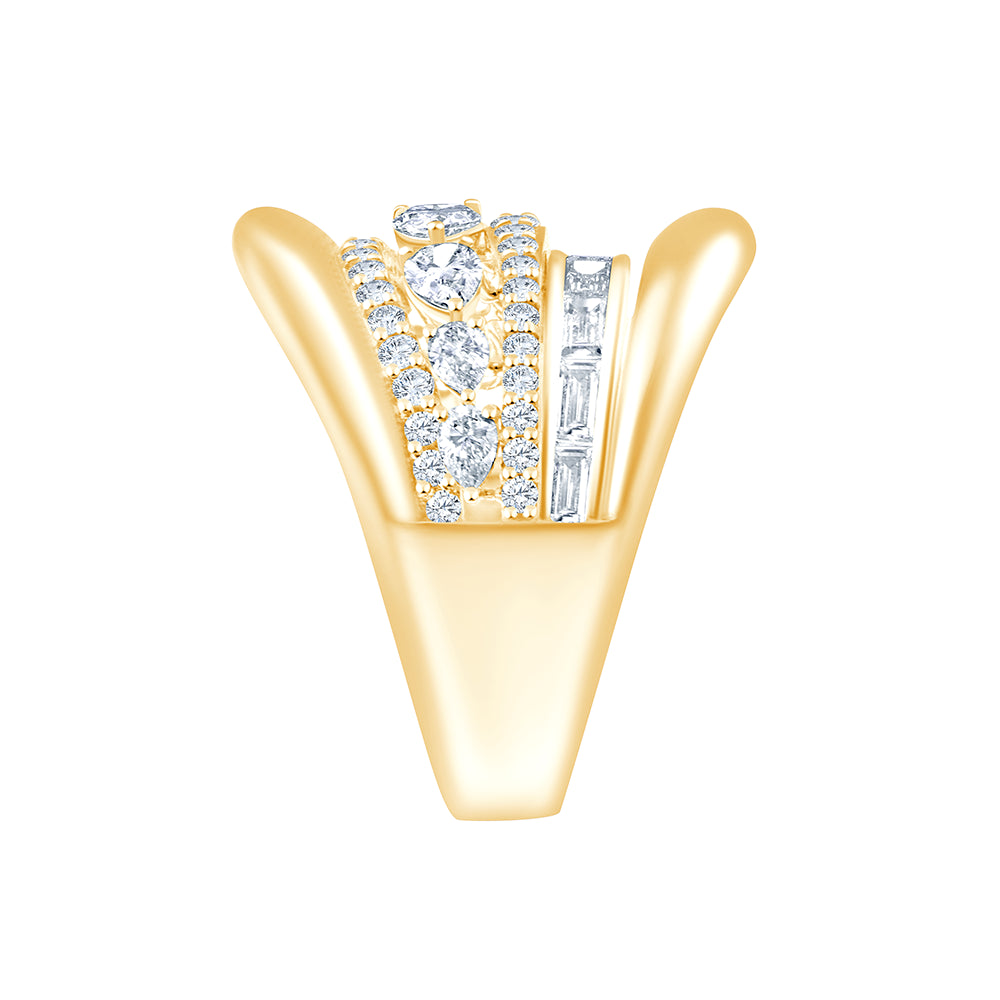 Mixed Cut Multi Row Statement Ring
