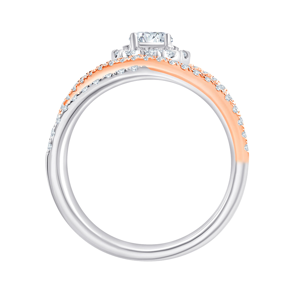 Brilliant Cut Dual Tone Orbit Halo Ring