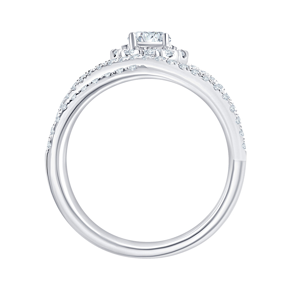 Brilliant Cut Dual Tone Orbit Halo Ring