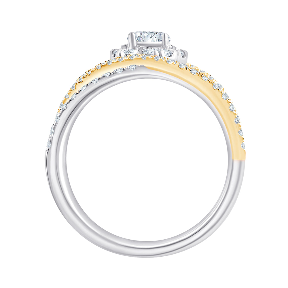 Brilliant Cut Dual Tone Orbit Halo Ring