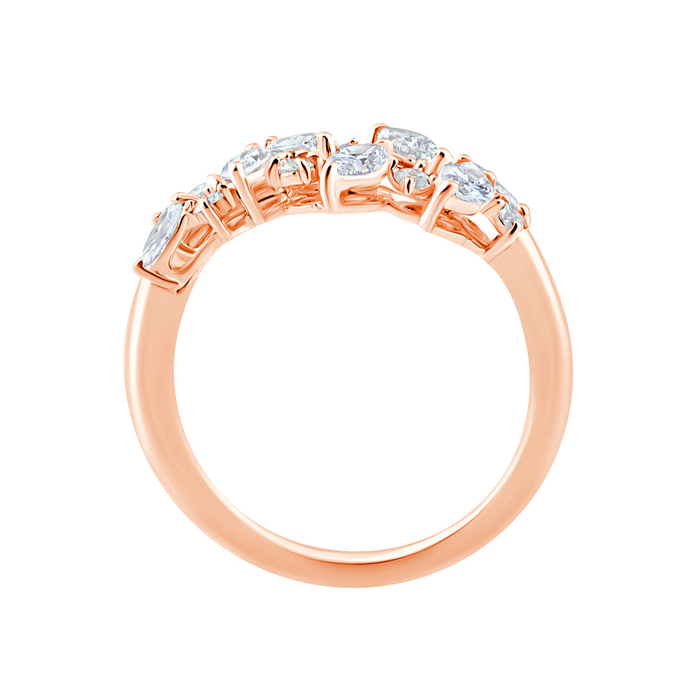 Marquise & Brilliant Cut Scattered Open Ring