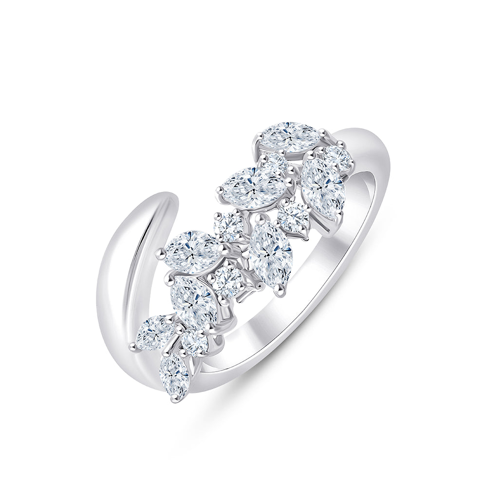Marquise  Brilliant Cut Scattered Open Ring