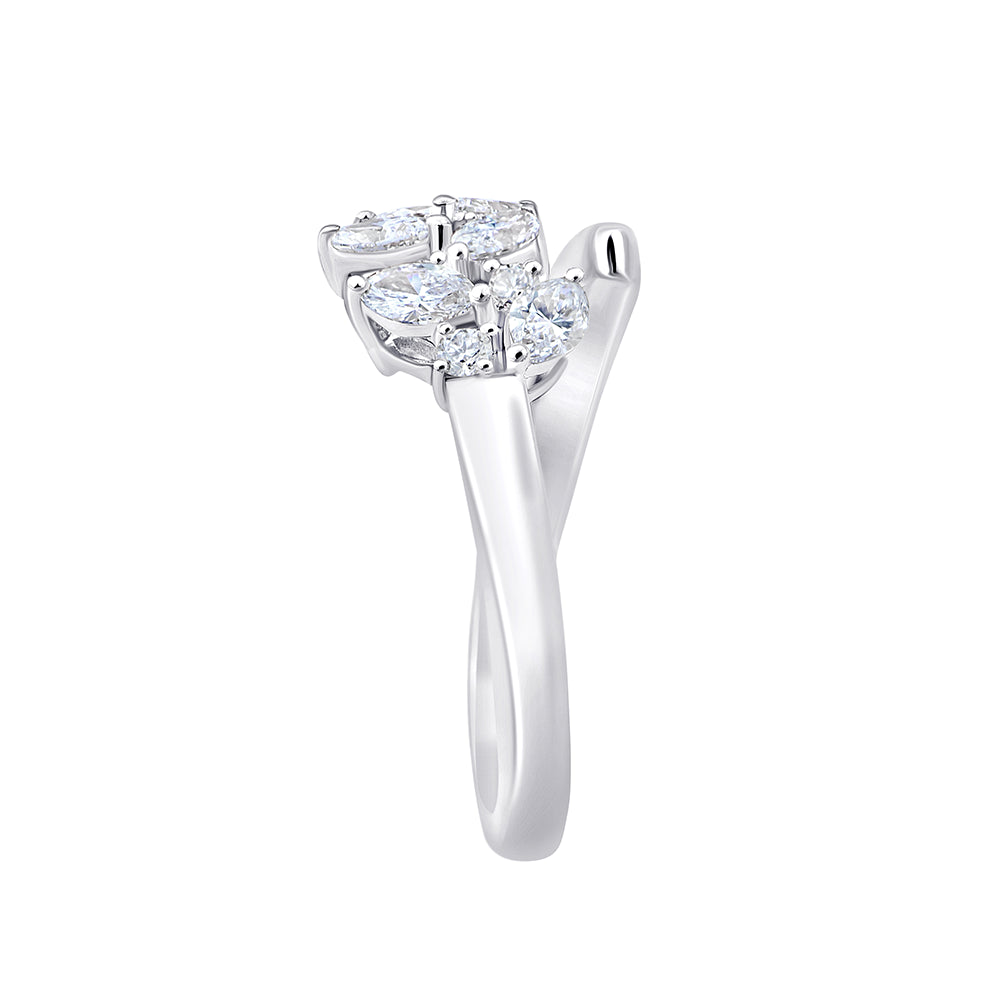 Marquise  Brilliant Cut Scattered Open Ring