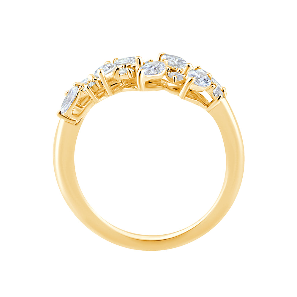 Marquise  Brilliant Cut Scattered Open Ring