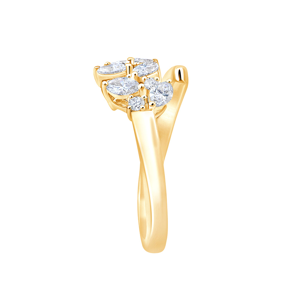 Marquise  Brilliant Cut Scattered Open Ring