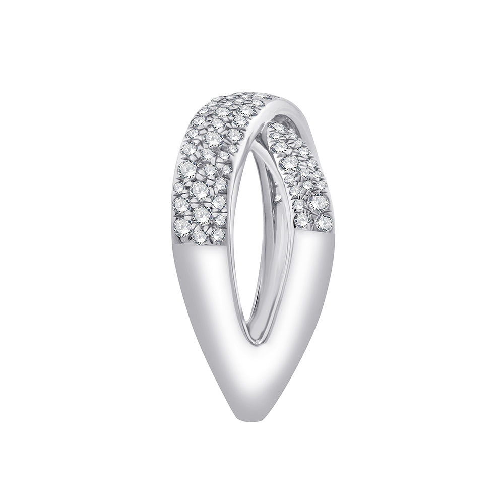 Brilliant Cut Pav Crossover Ring 