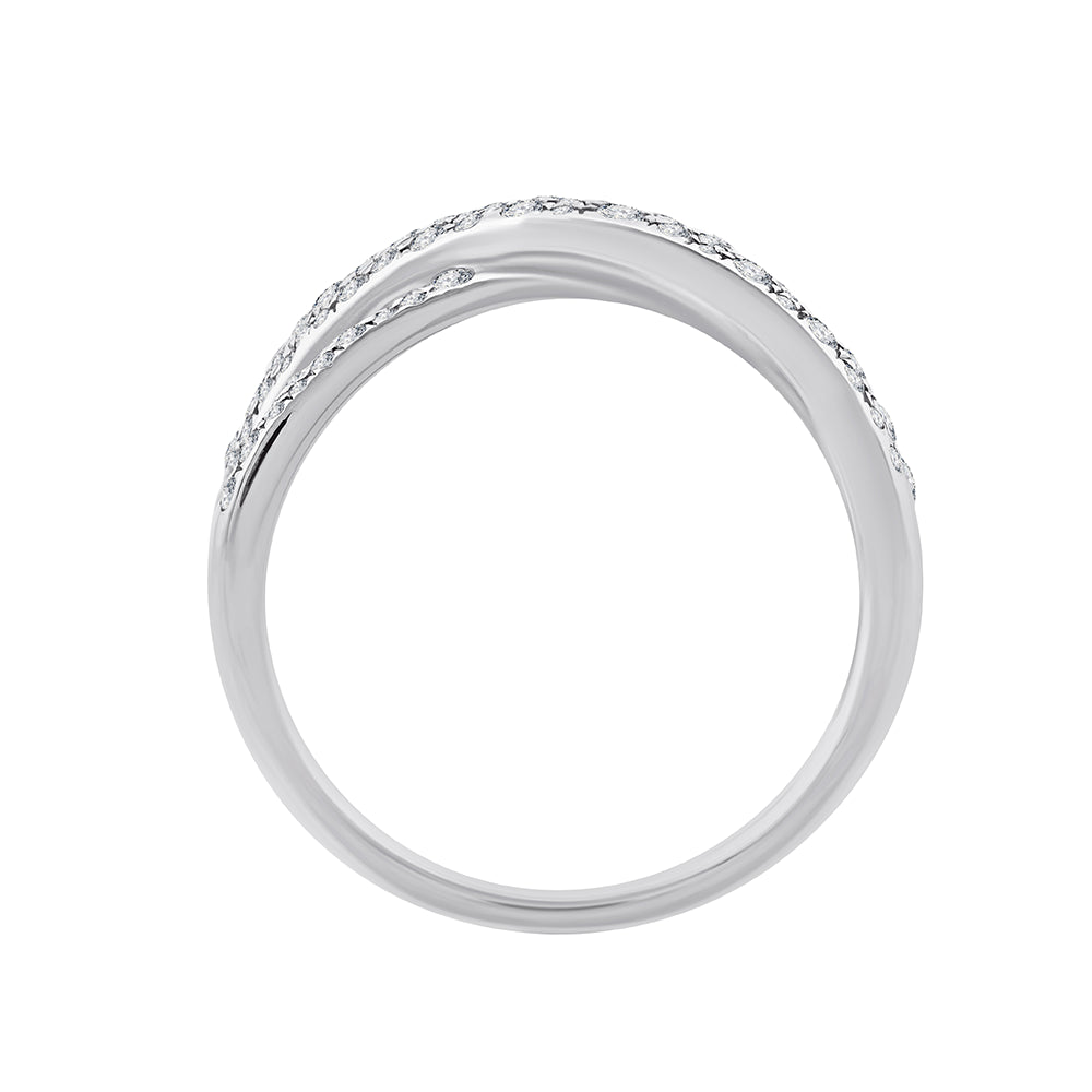 Brilliant Cut Pav Crossover Ring 