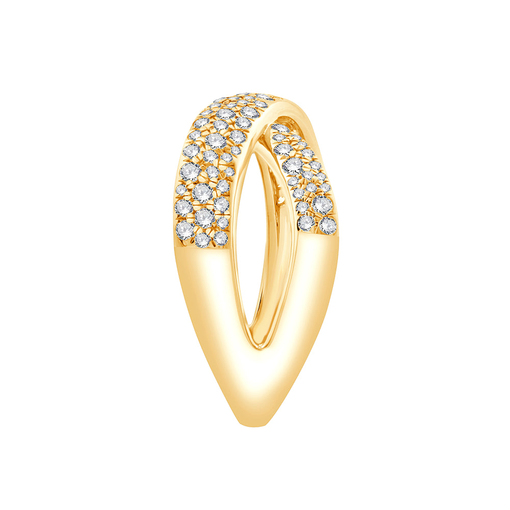 Brilliant Cut Pav Crossover Ring 