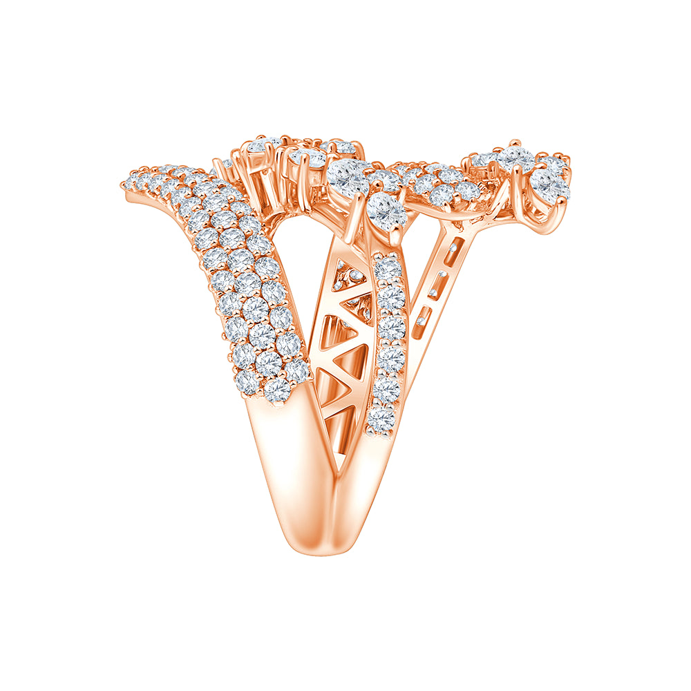 Marquise  Brilliant Cut MultiRow Crossover Ring