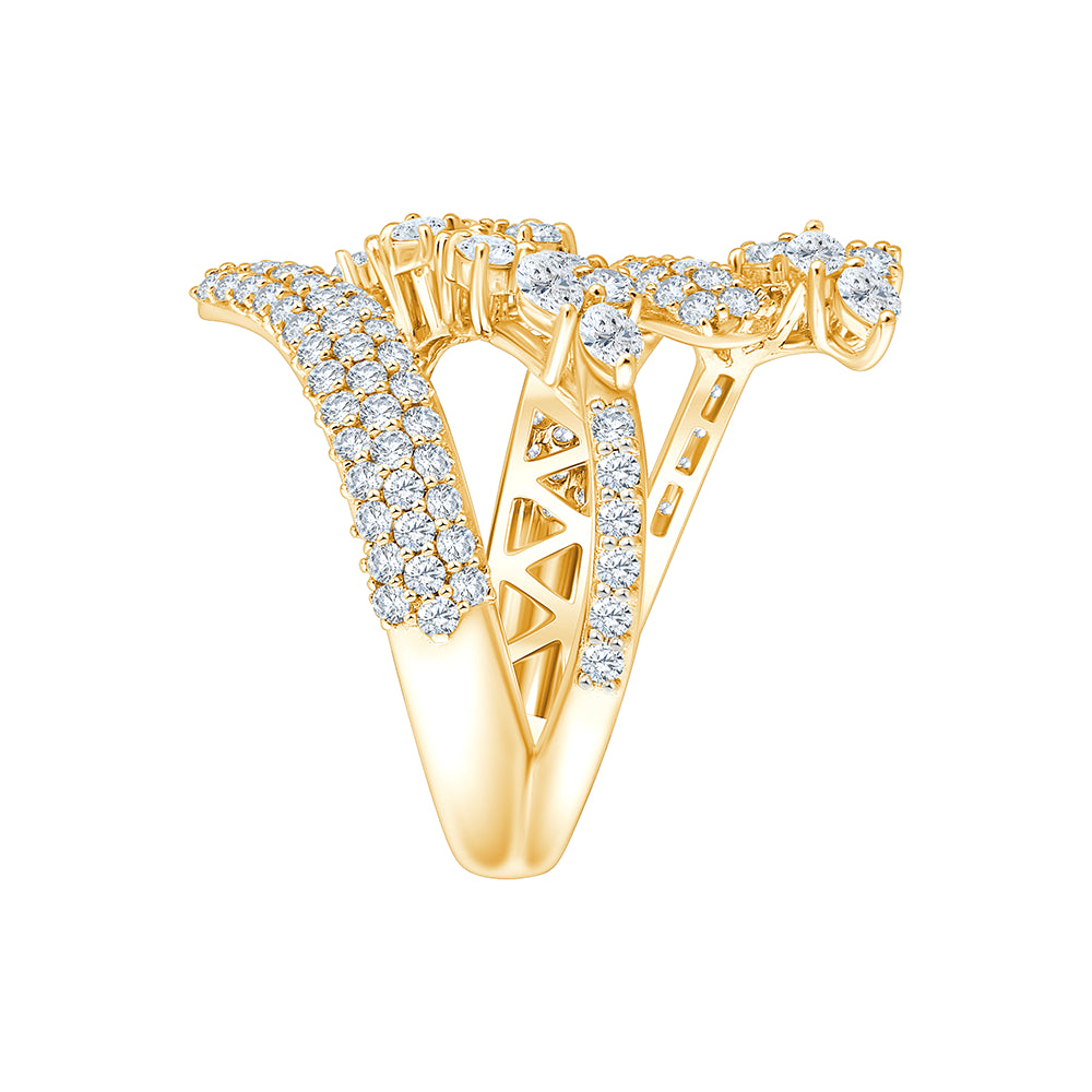 Marquise  Brilliant Cut MultiRow Crossover Ring