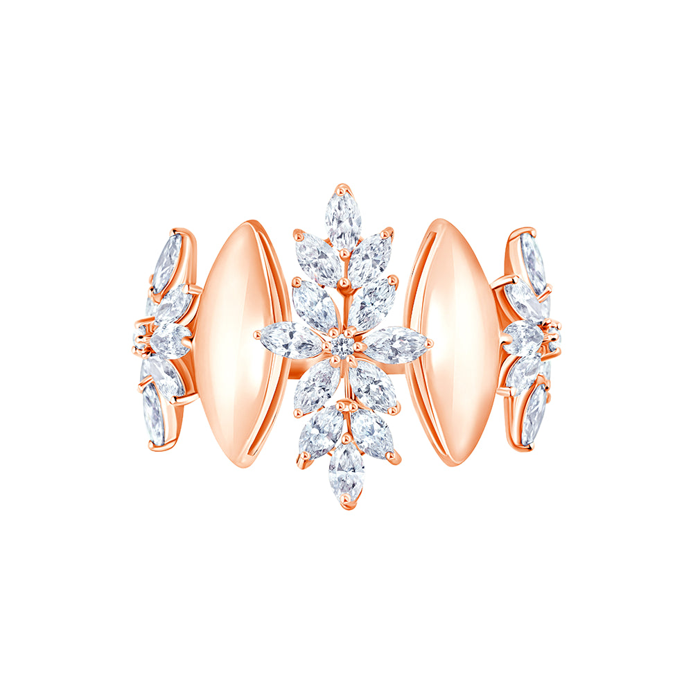 Marquise Cut Floral Cocktail Ring 