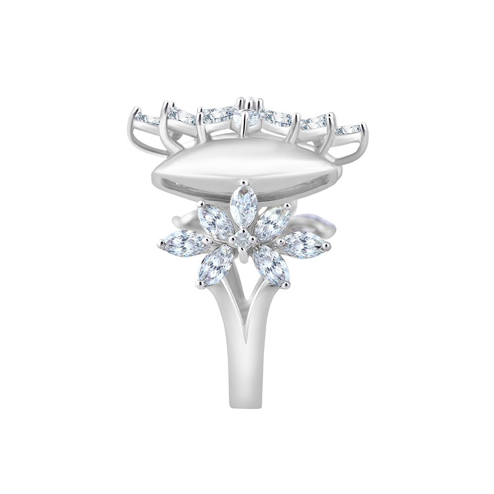 Marquise Cut Floral Cocktail Ring 