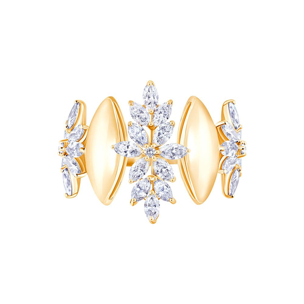 Marquise Cut Floral Cocktail Ring 