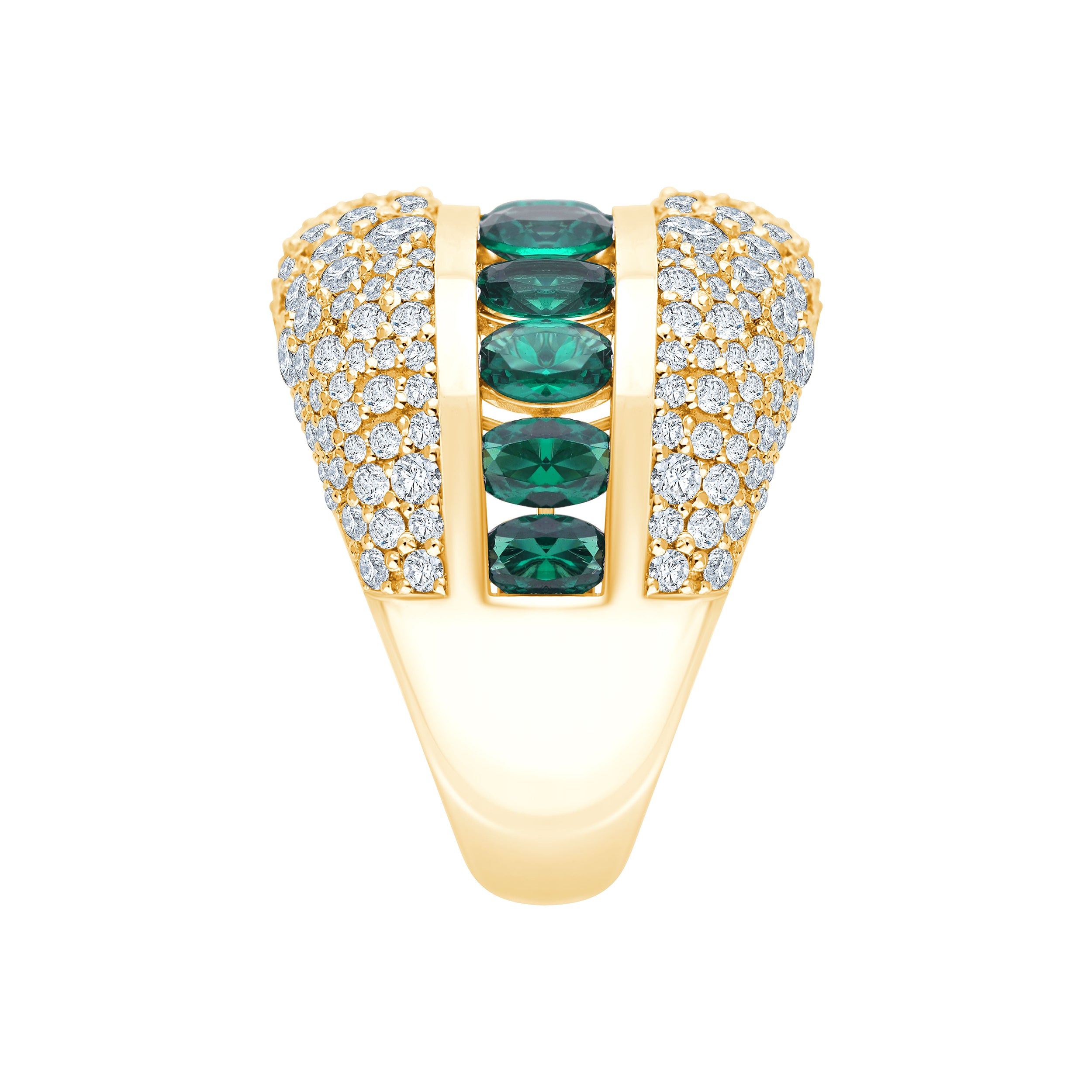 SemiPrecious Emerald  Diamond Accent Statement Band  