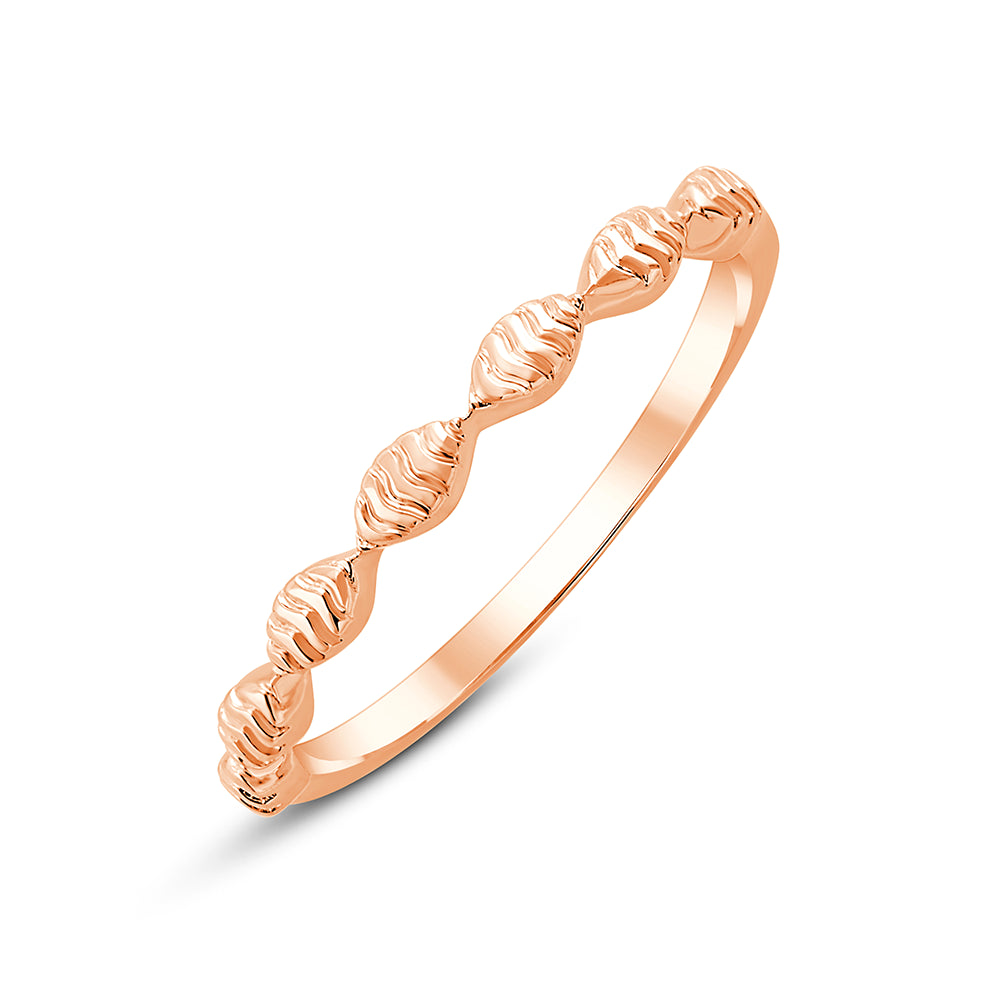 Wavy Leaf Motif Gold Band
