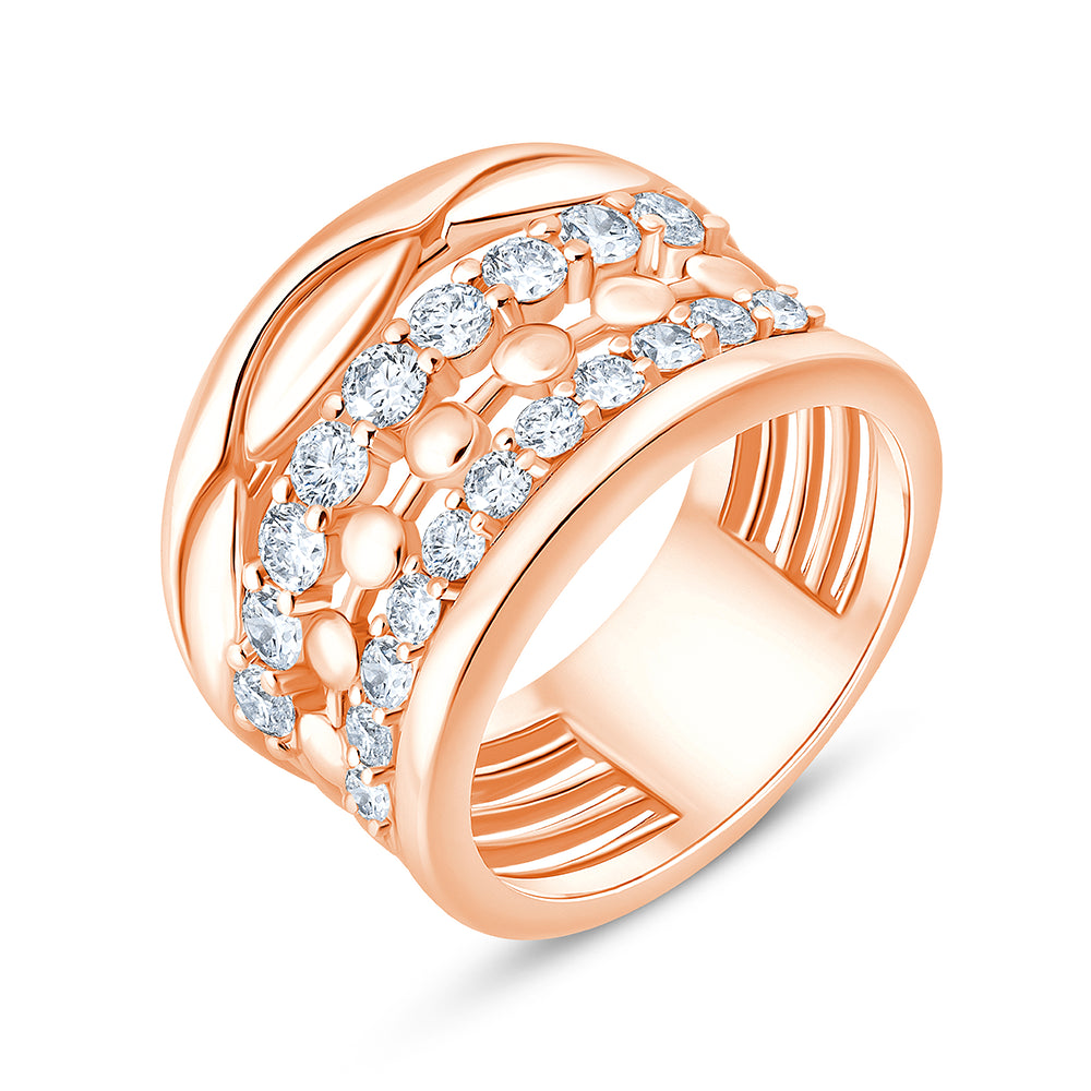 Brilliant Cut Muli-Row Layered Band 