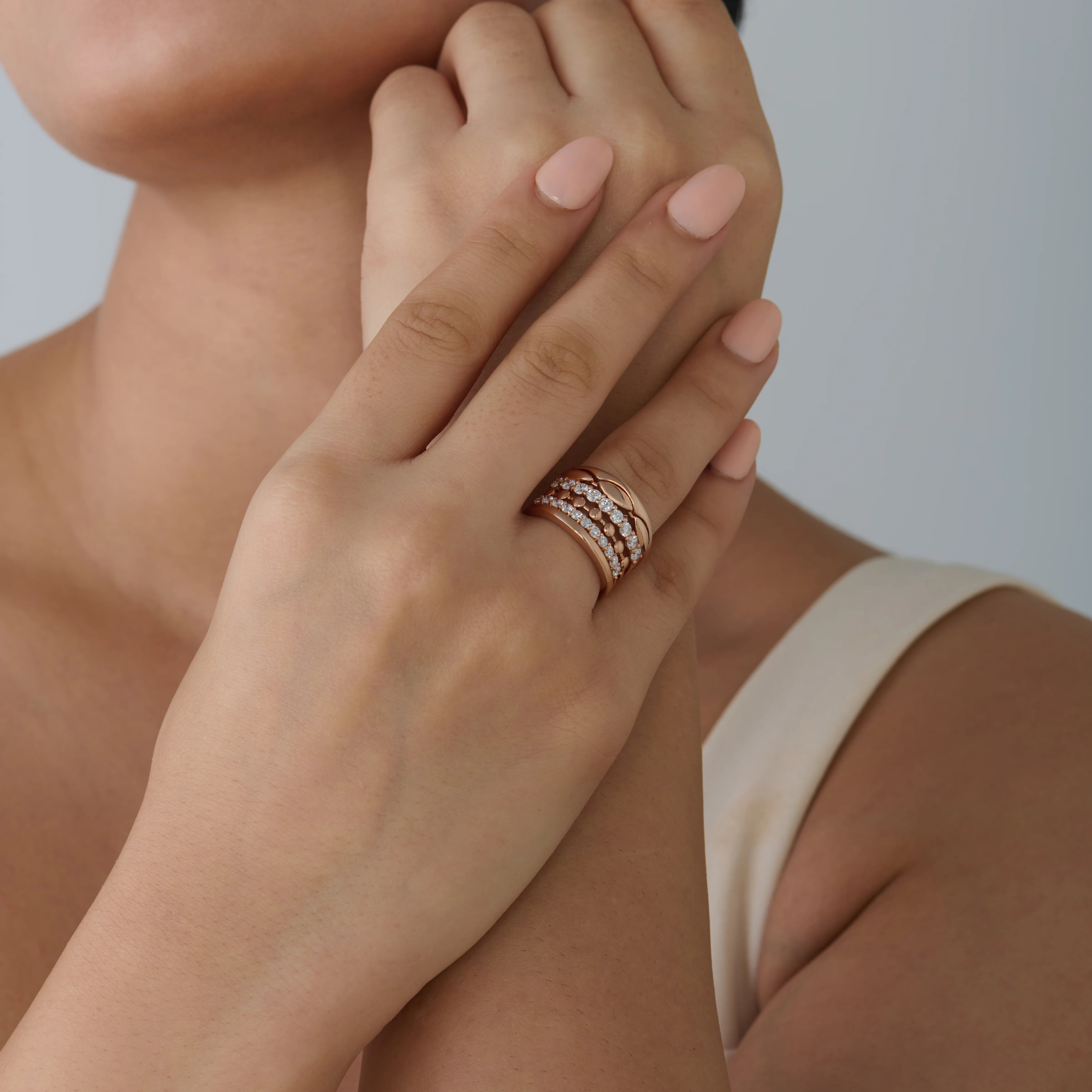 Brilliant Cut MuliRow Layered Band 