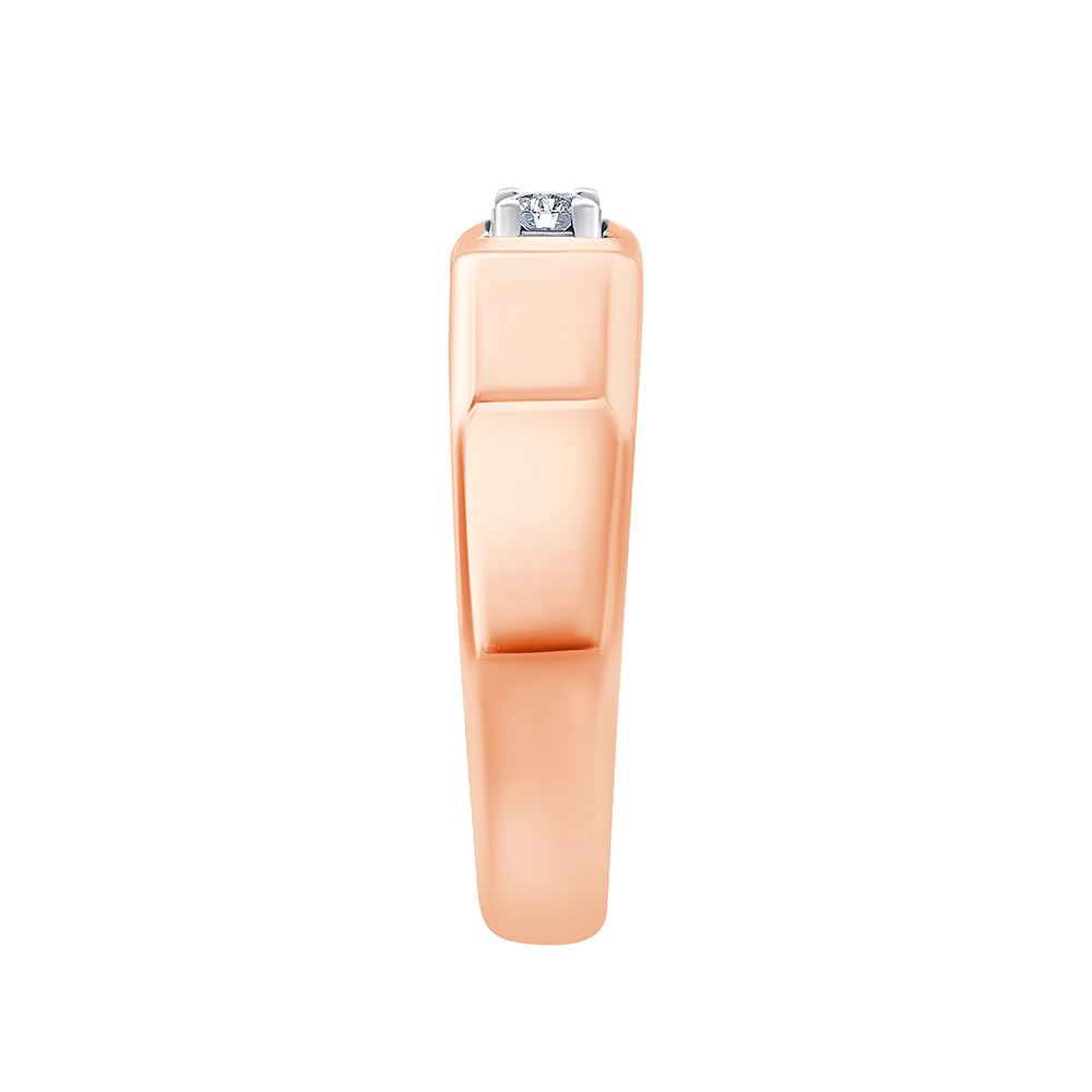 Brilliant Cut Solitaire Faceted Mens Ring