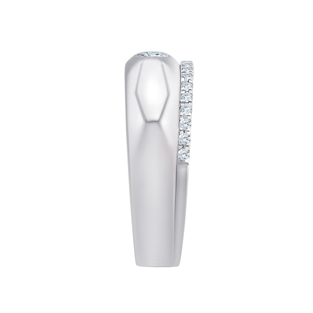 Brilliant Cut Solitaire Diamond Line Mens Ring