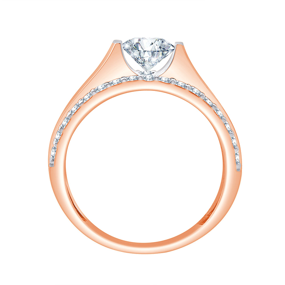 Brilliant Cut Solitaire WideBand Mens Ring