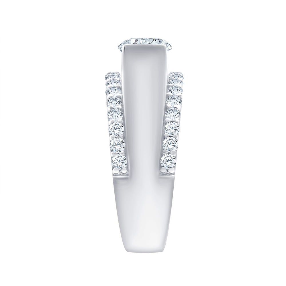 Brilliant Cut Solitaire WideBand Mens Ring