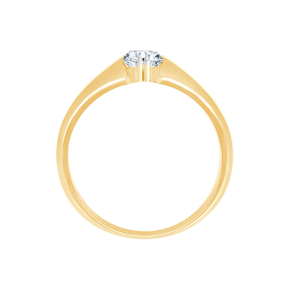 Brilliant Cut Solitaire Stepped Mens Ring