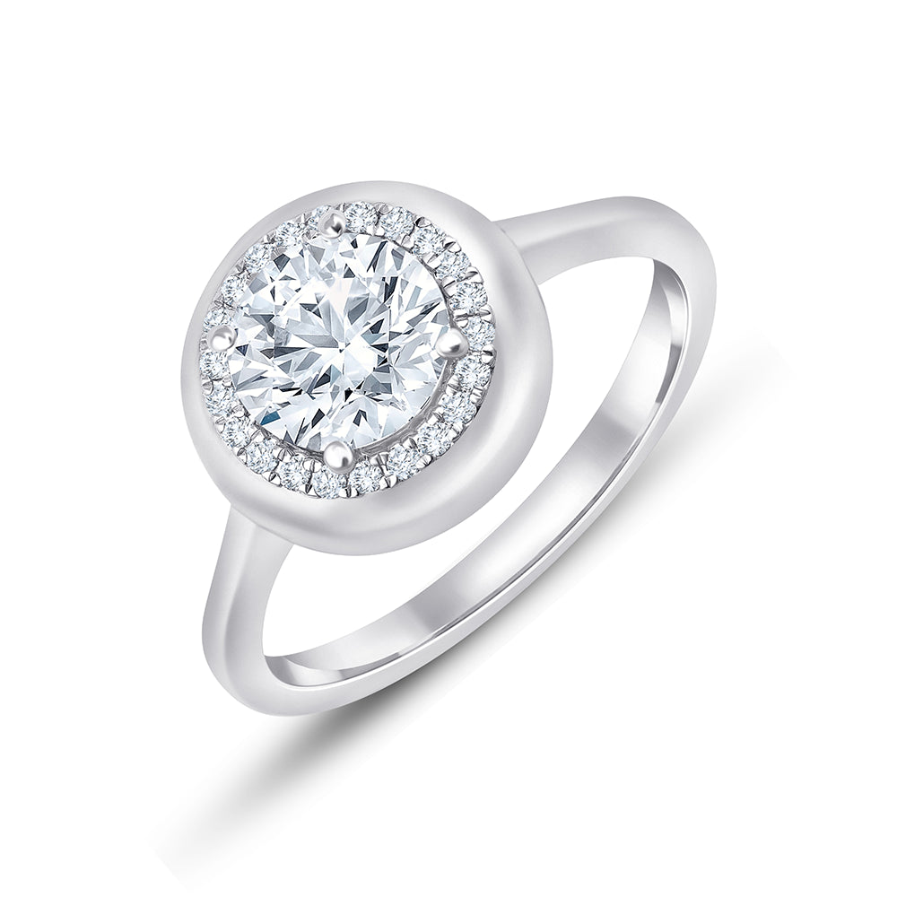 11 Carat Brilliant Cut Halo Solitaire Ring 