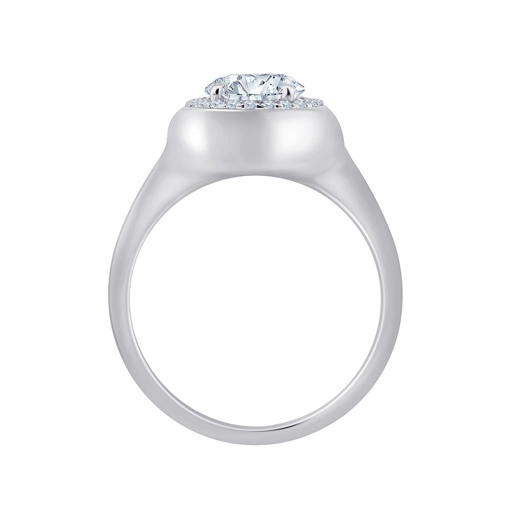 11 Carat Brilliant Cut Halo Solitaire Ring 