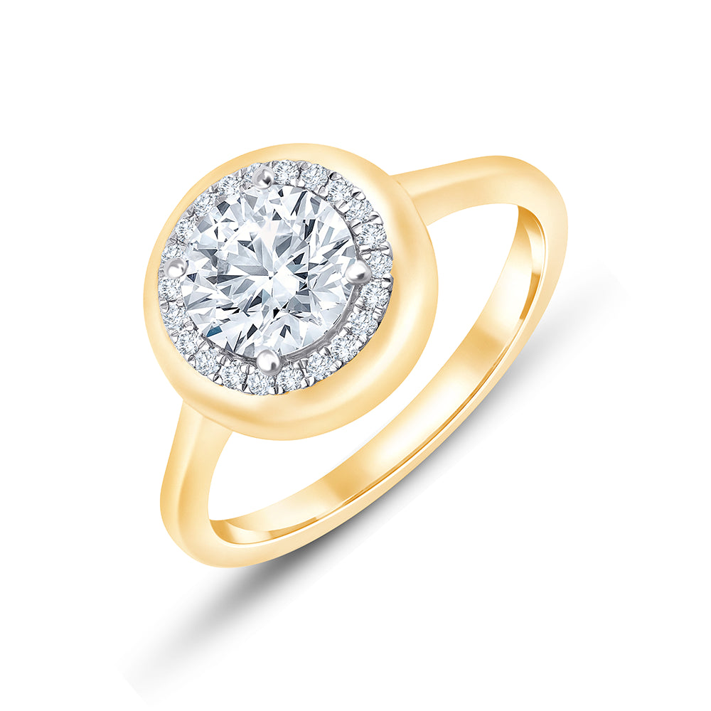 11 Carat Brilliant Cut Halo Solitaire Ring 