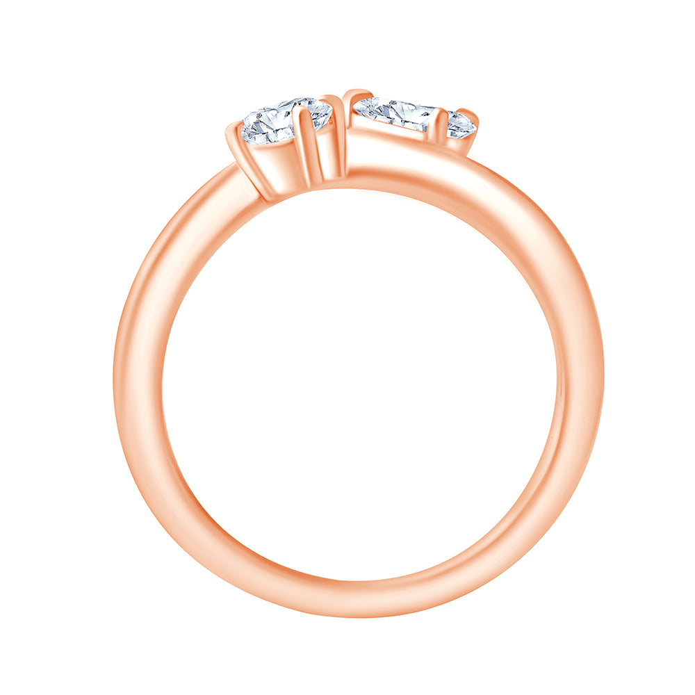 Pear  Brilliant Cut Wave Ring