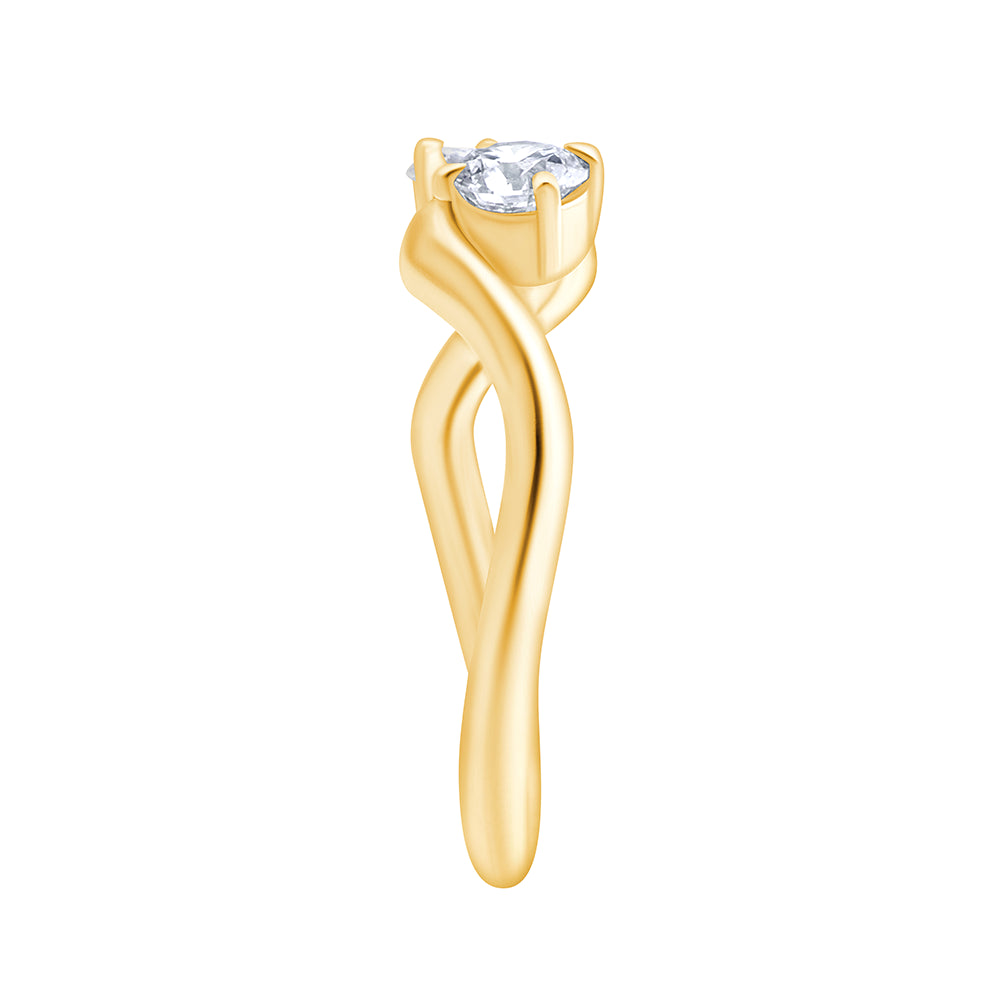 Pear  Brilliant Cut Wave Ring