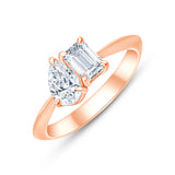 Pear & Emerald Cut Toi et Moi Ring