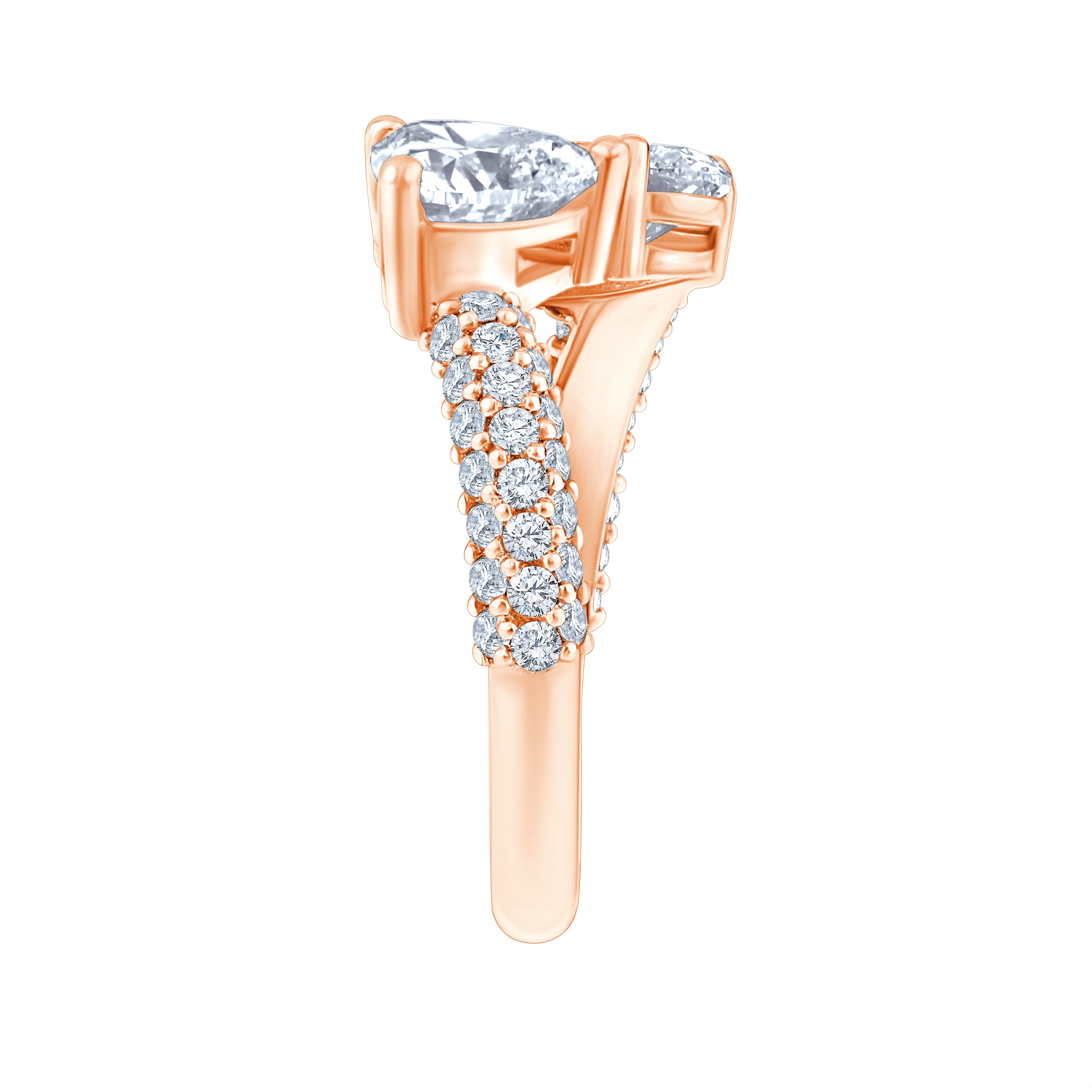 Heart  Oval Cut Toi Et Moi Ring