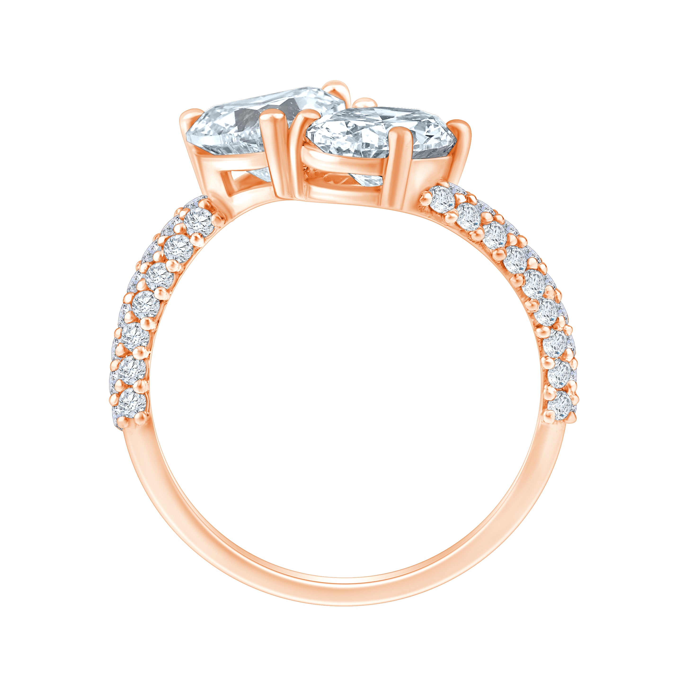 Heart  Oval Cut Toi Et Moi Ring