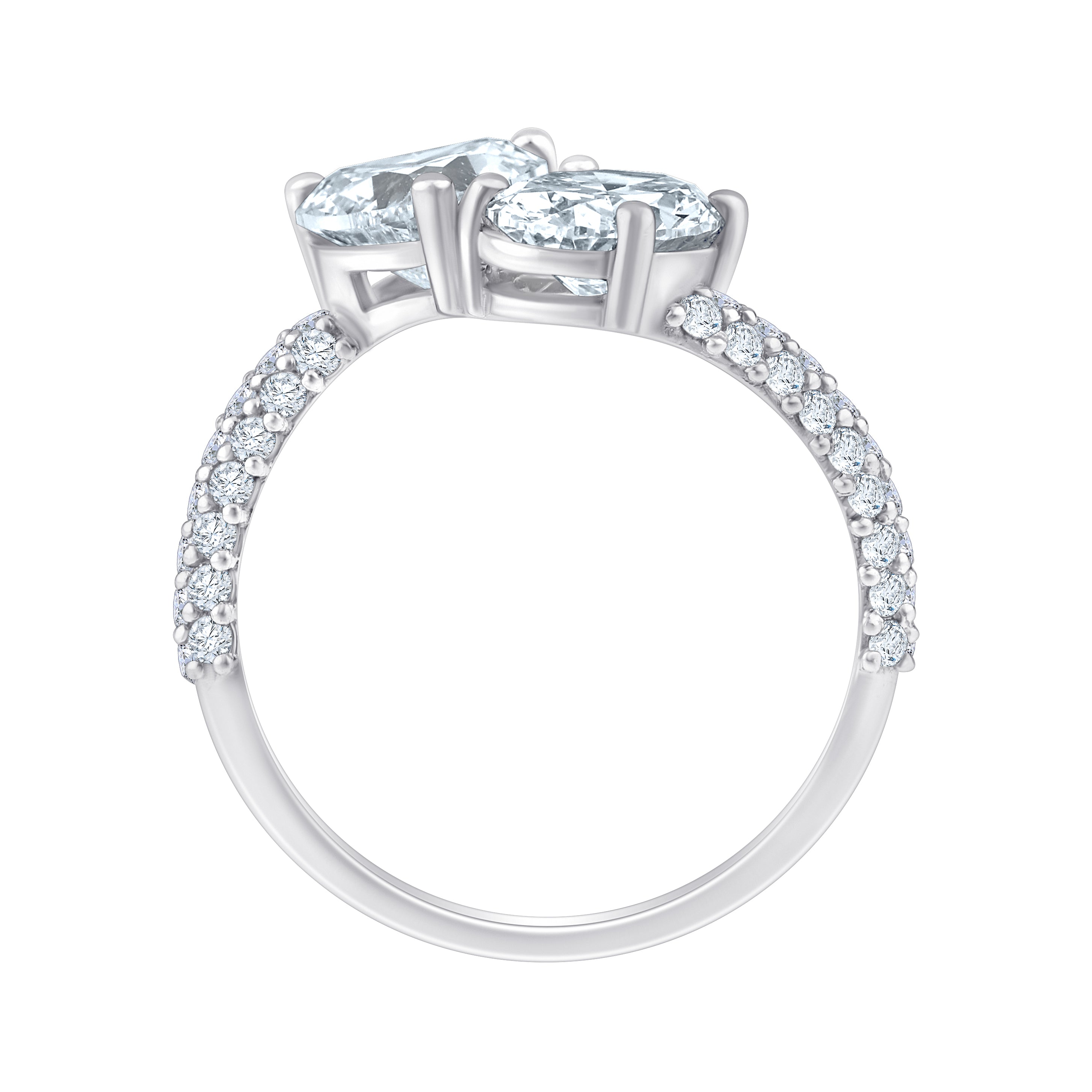 Heart  Oval Cut Toi Et Moi Ring