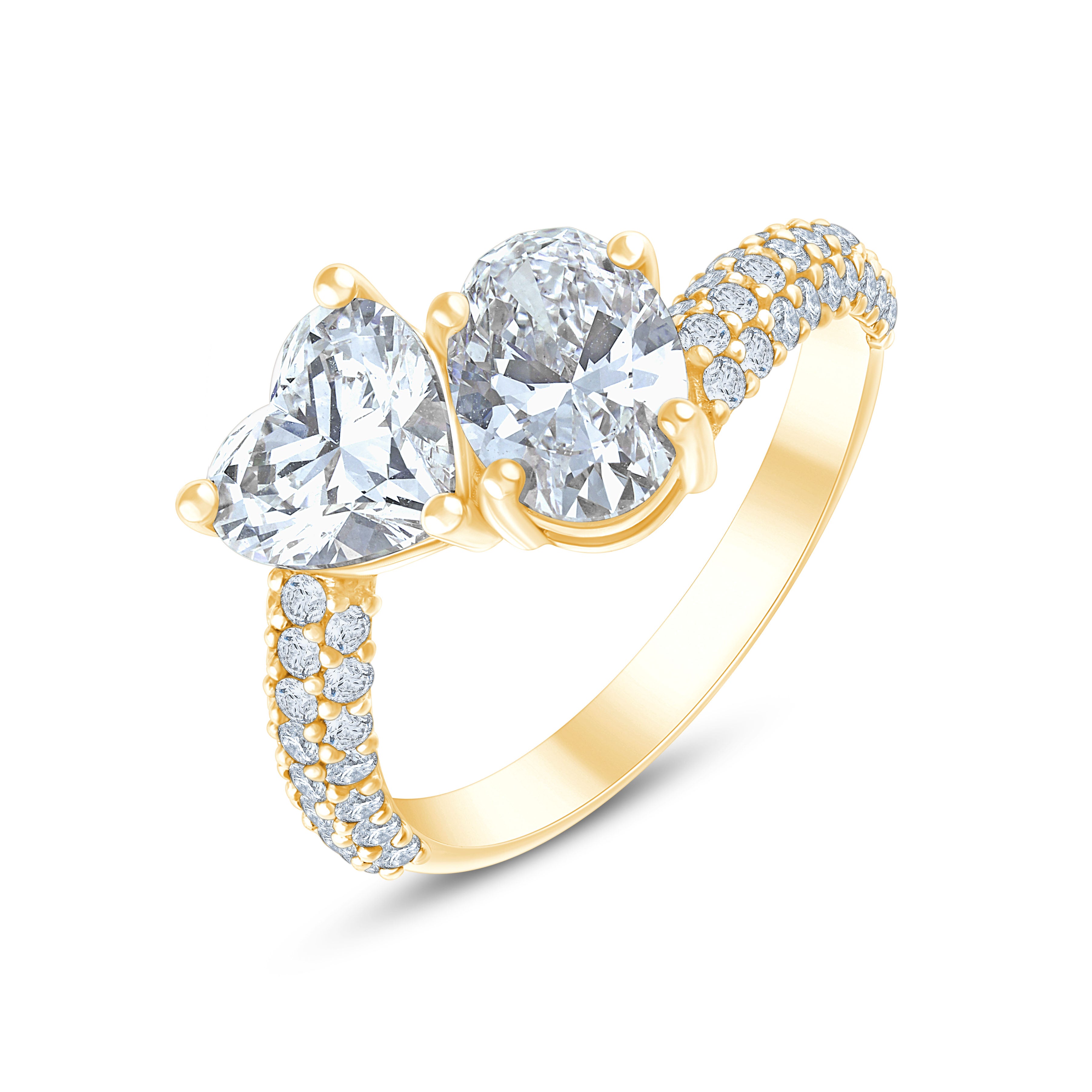 Heart  Oval Cut Toi Et Moi Ring