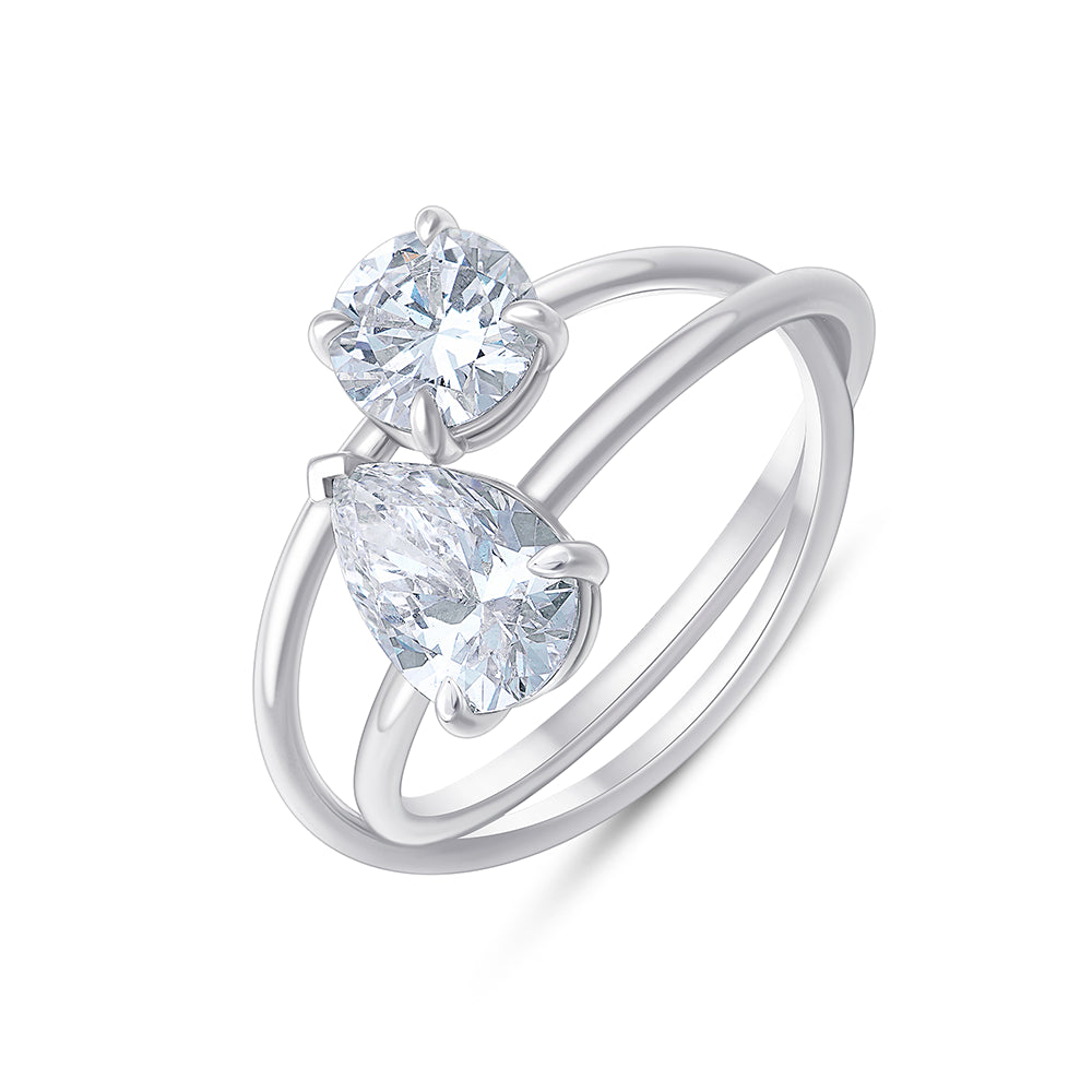 Brilliant  Pear Cut Toi Et Moi Ring