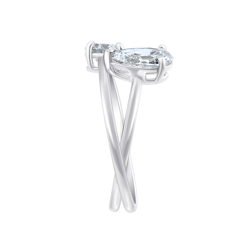 Brilliant  Pear Cut Toi Et Moi Ring