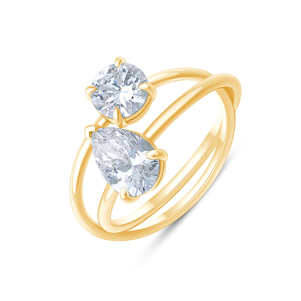 Brilliant  Pear Cut Toi Et Moi Ring