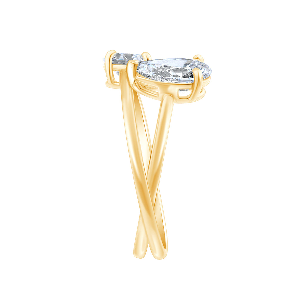 Brilliant  Pear Cut Toi Et Moi Ring